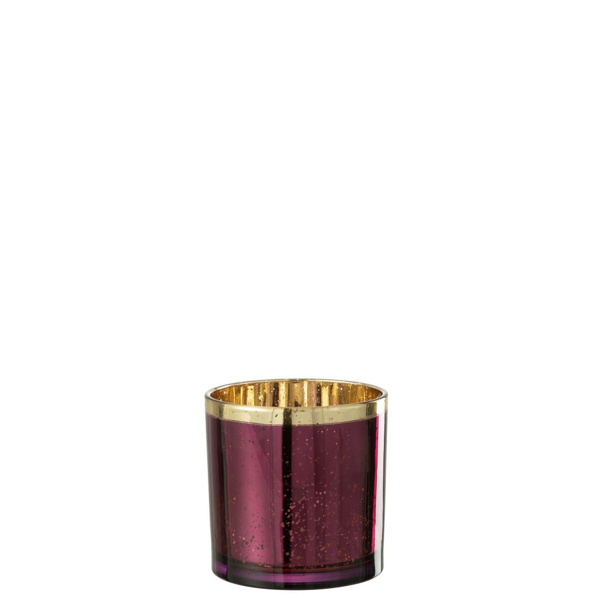 J-Line J-Line windlicht Rand - glas - goud/bordeaux - large