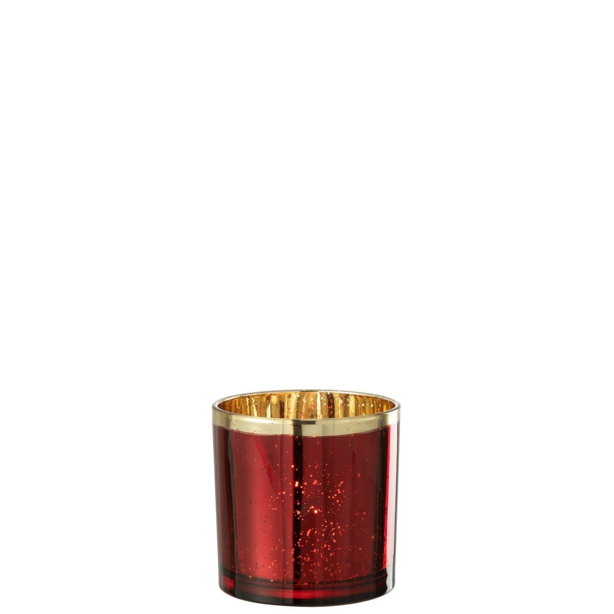 J-Line J-Line windlicht Rand - glas - goud/rood - large