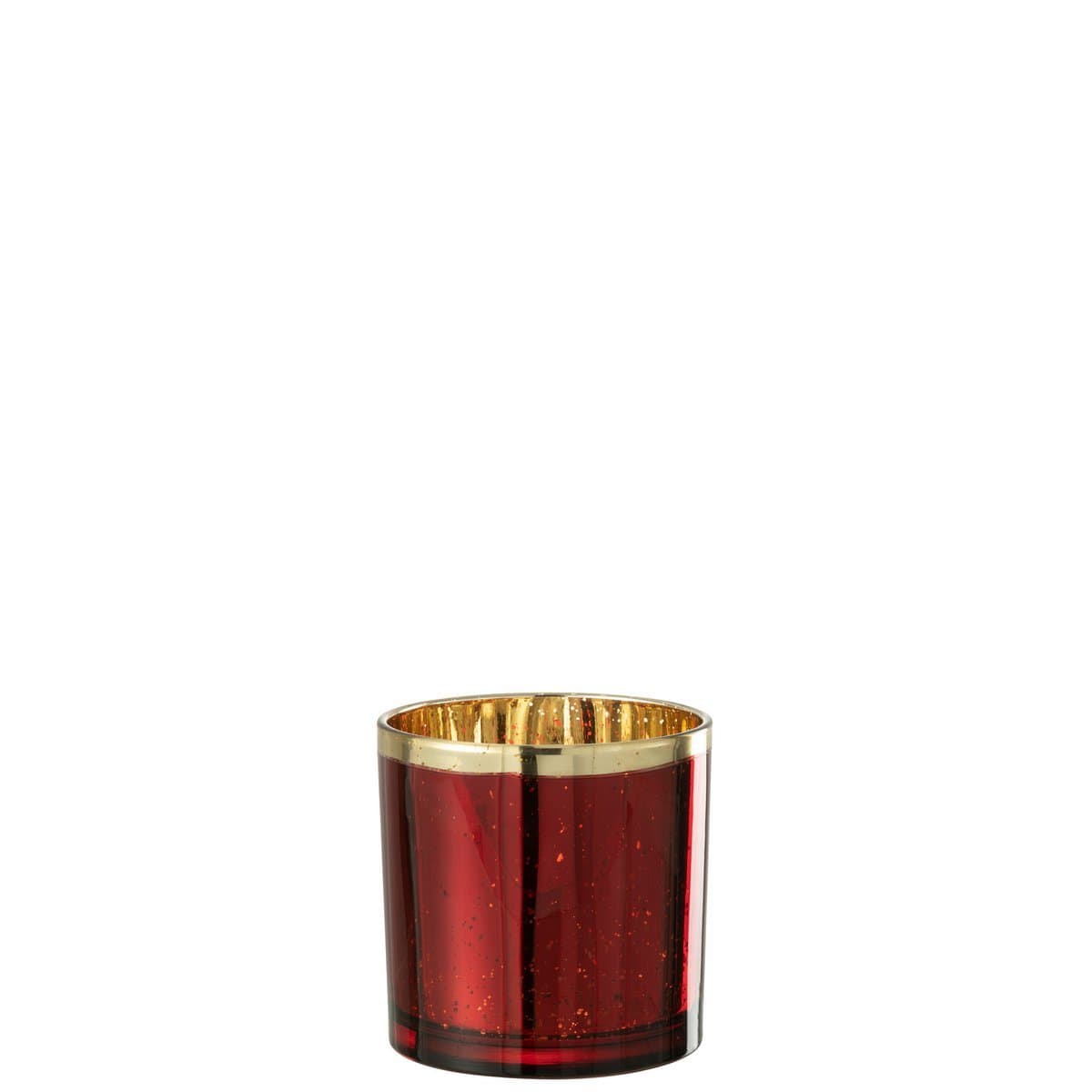 J-Line J-Line windlicht Rand - glas - goud/rood - large