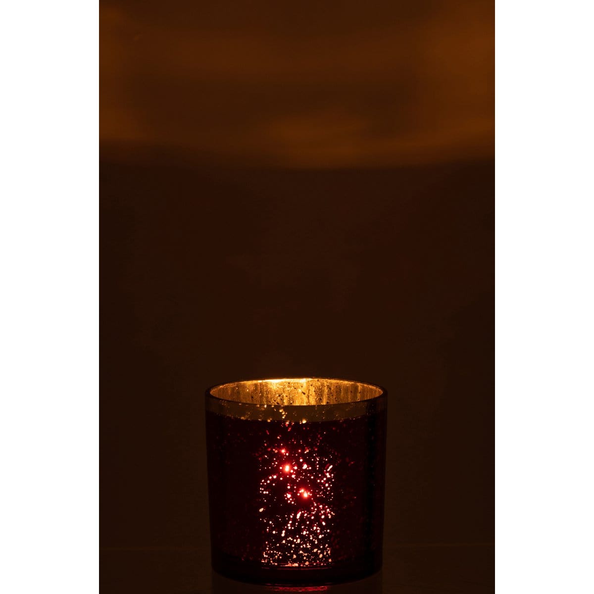 J-Line J-Line windlicht Rand - glas - goud/rood - large