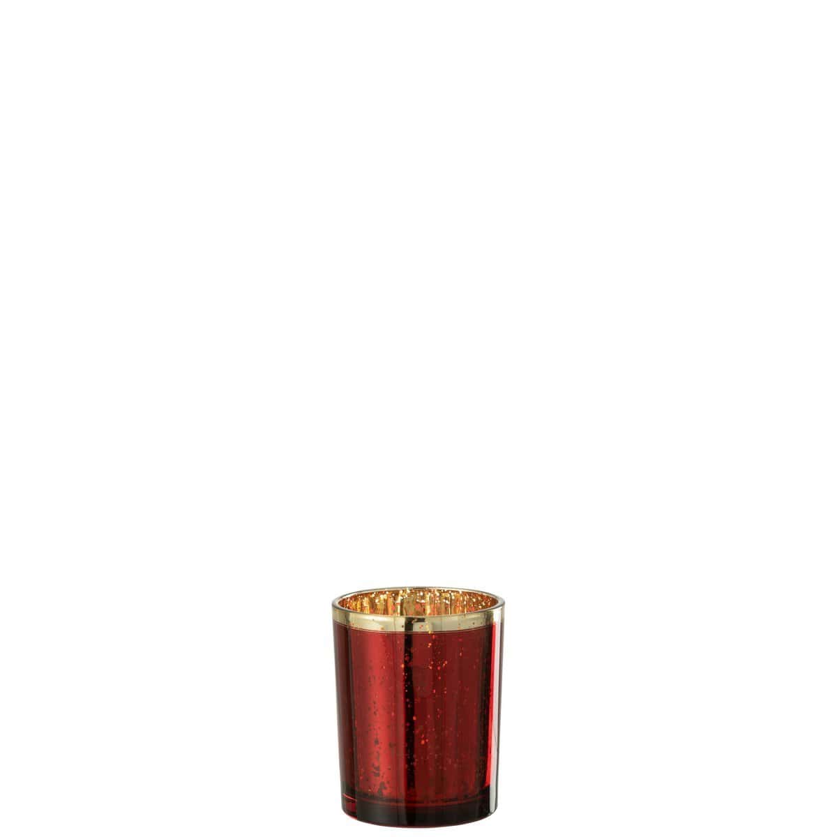 J-Line J-Line windlicht Rand - glas - rood/goud - medium