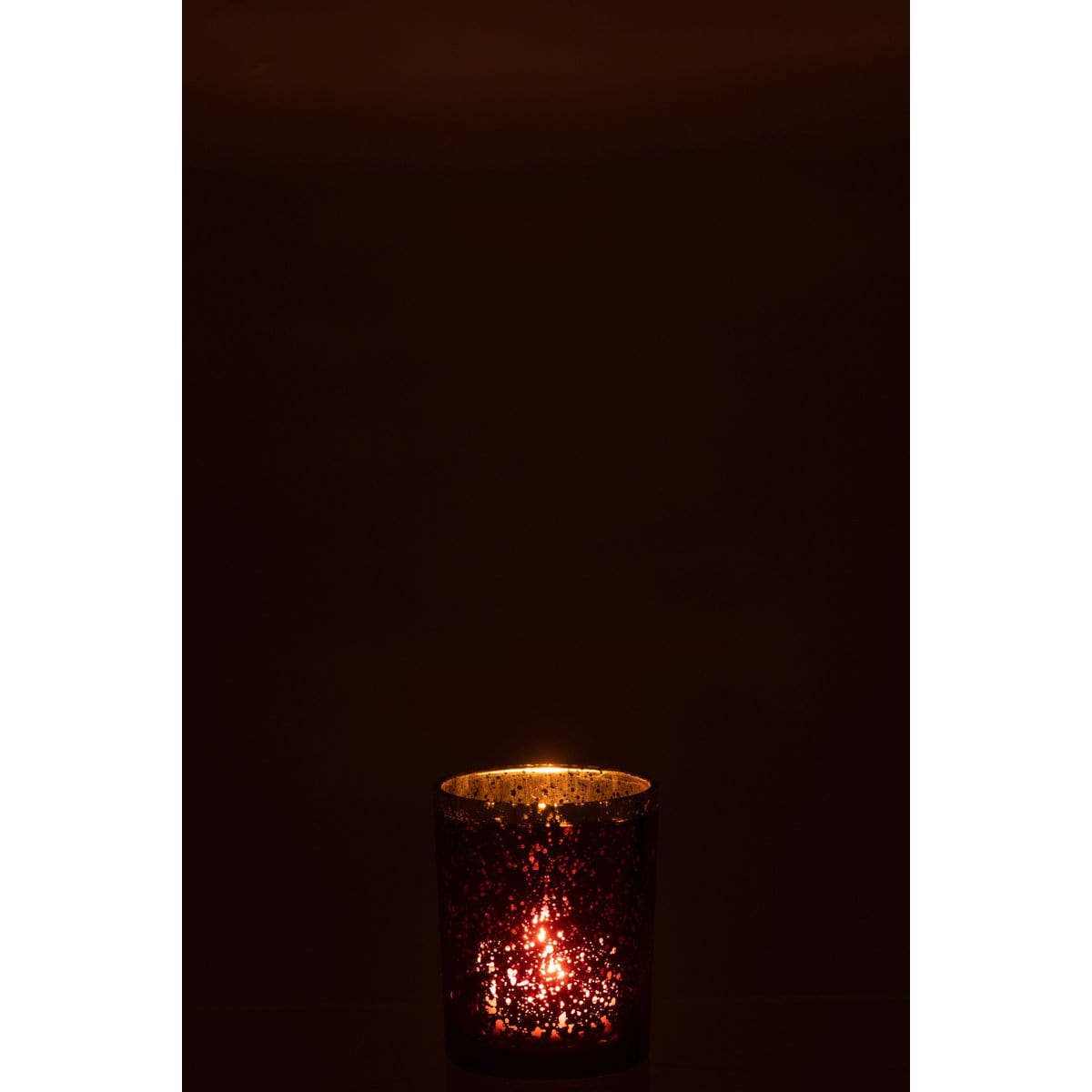 J-Line J-Line windlicht Rand - glas - rood/goud - medium