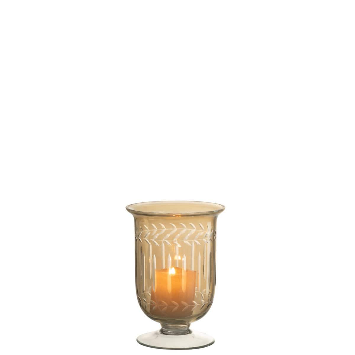J-Line J-Line windlicht Romeins Steel - glas - small