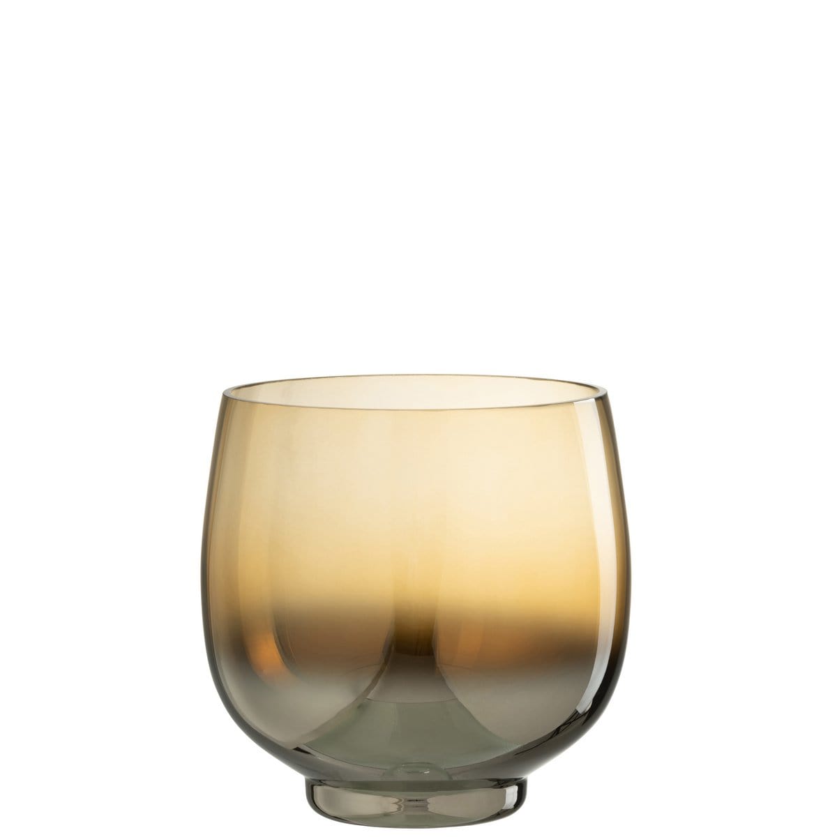J-Line J-Line windlicht Rond - glas - geel/zilver - large