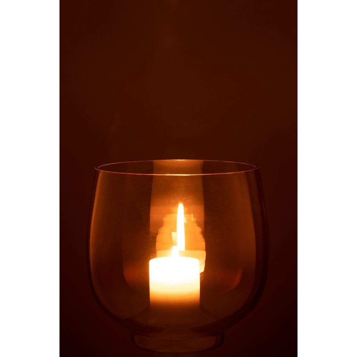 J-Line J-Line windlicht Rond - glas - geel/zilver - large