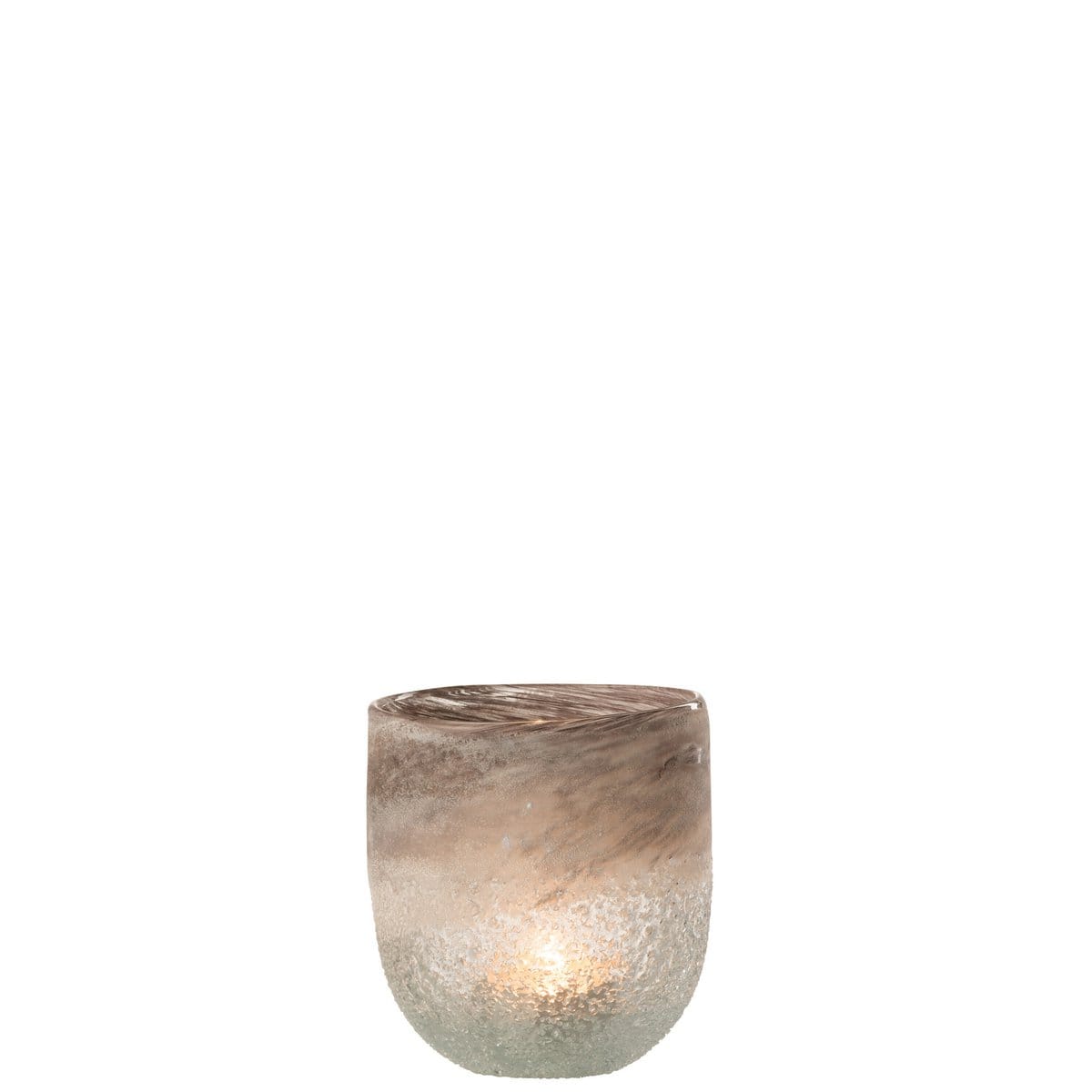 J-Line J-Line windlicht Scavo - glas - grijs - large