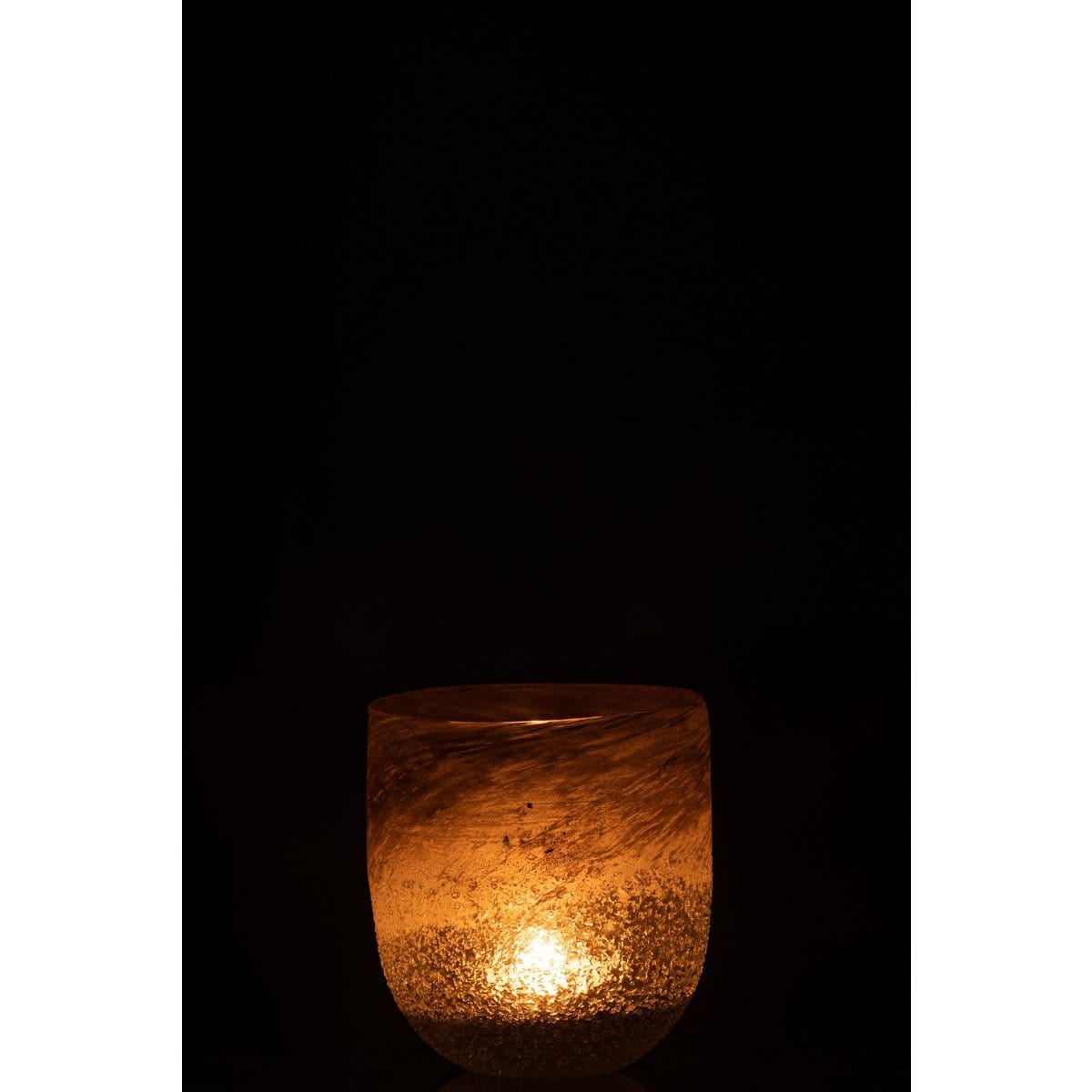J-Line J-Line windlicht Scavo - glas - grijs - large