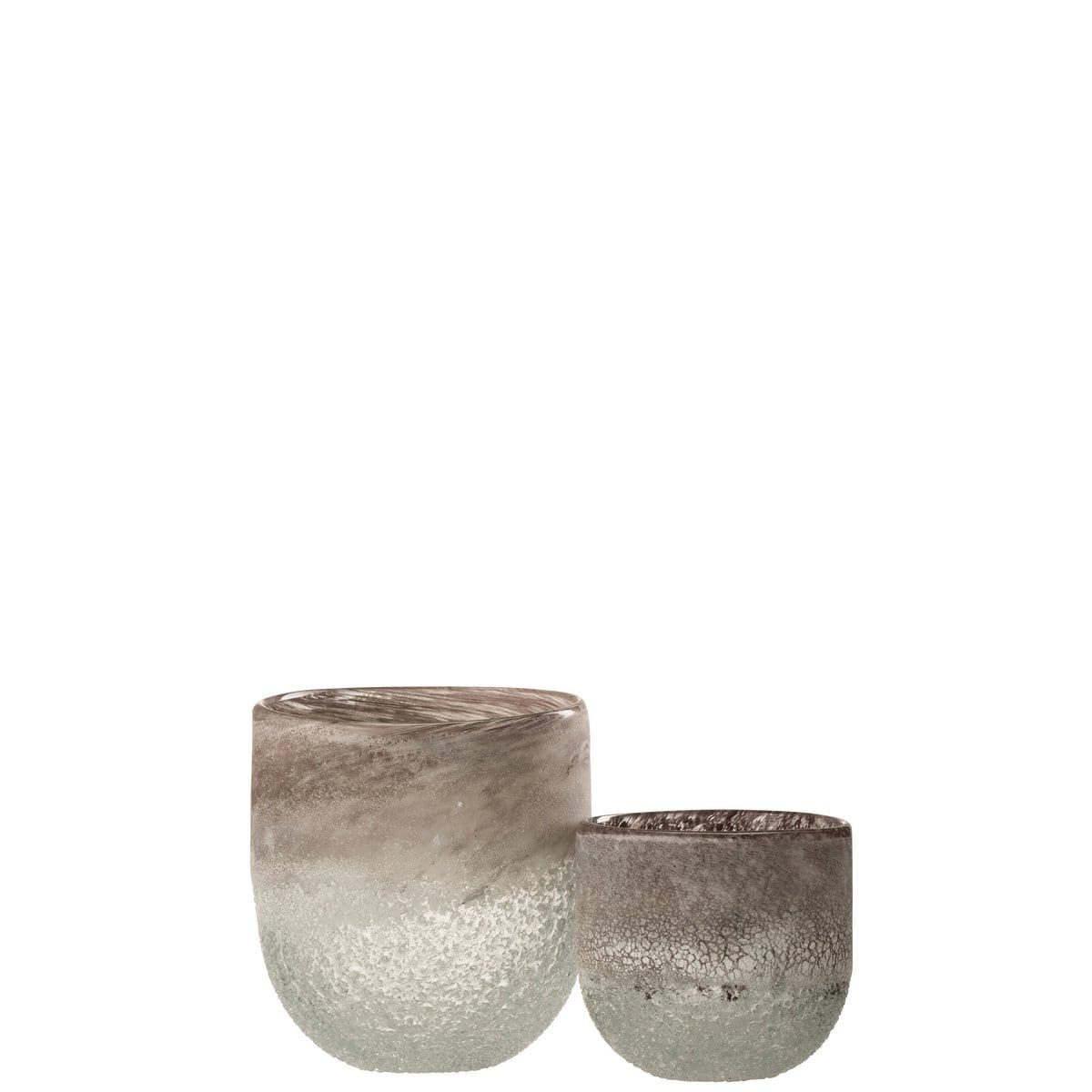 J-Line J-Line windlicht Scavo - glas - grijs - large