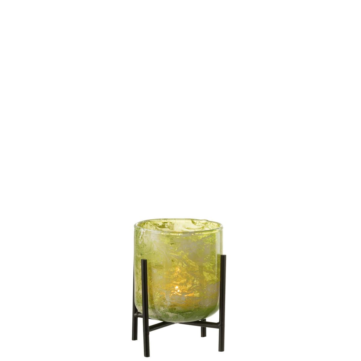 J-Line J-Line windlicht Staand Marmer - glas/ijzer - groen - small