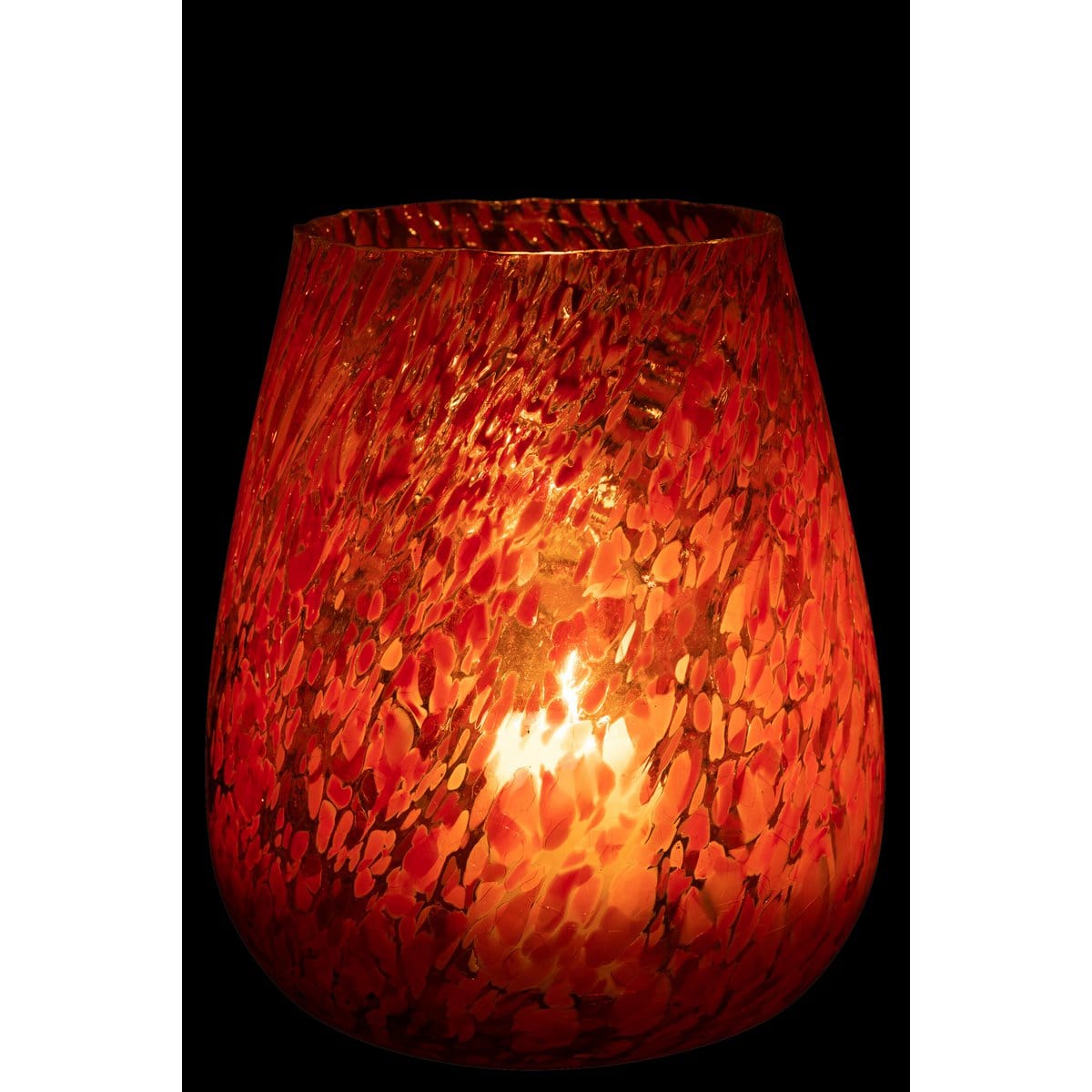 J-Line J-Line windlicht Stippen - glas - oranje - large