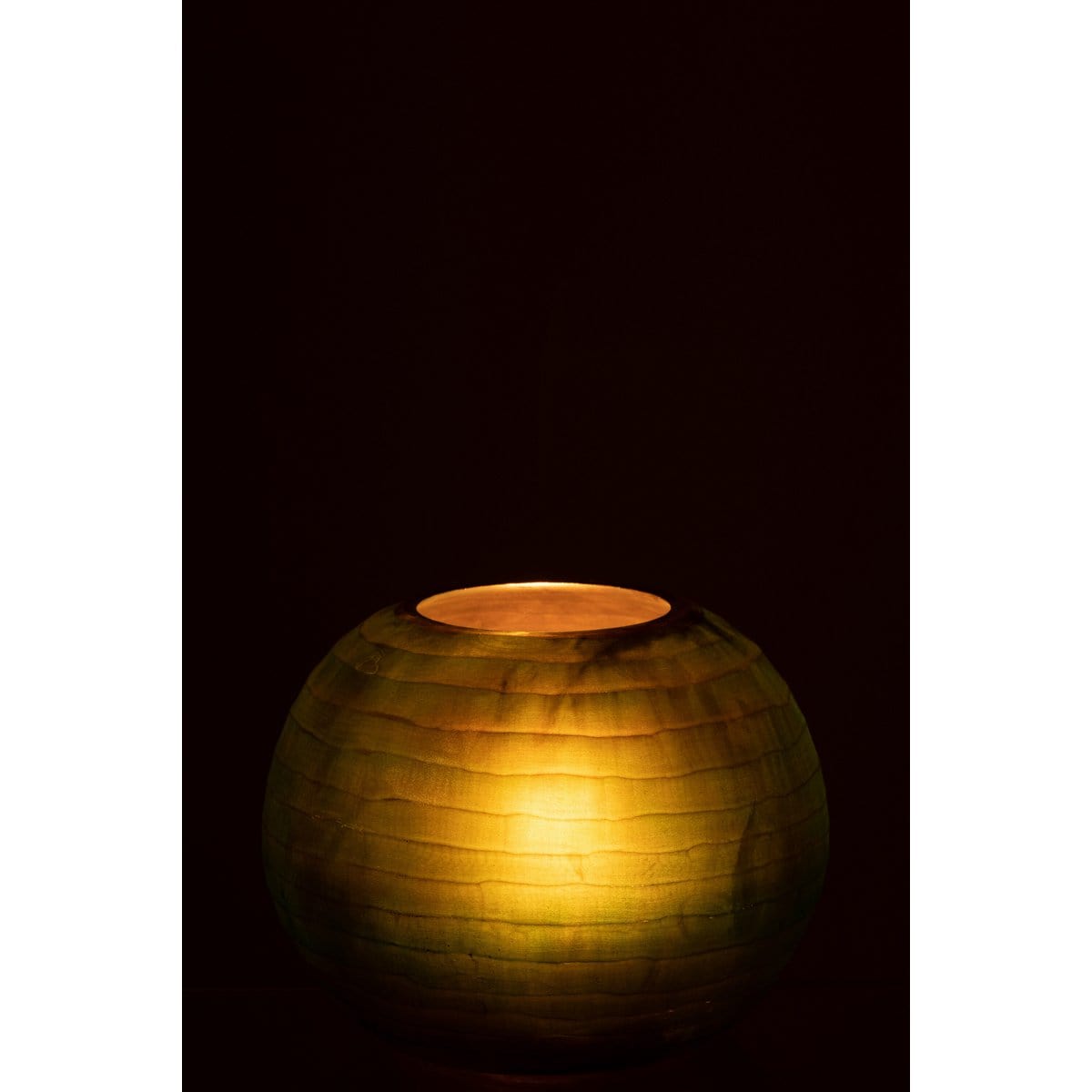 J-Line J-Line Windlicht Streep Glas Groen Medium