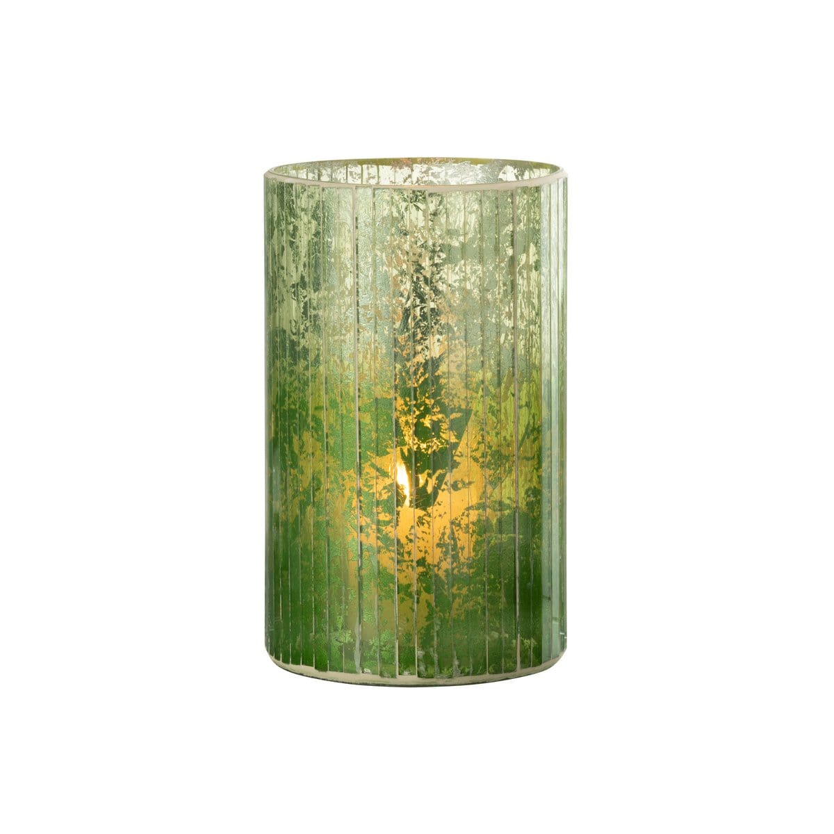 J-Line J-Line windlicht Strepen - glas - groen - large