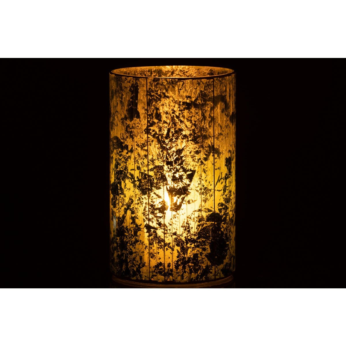 J-Line J-Line windlicht Strepen - glas - groen - large