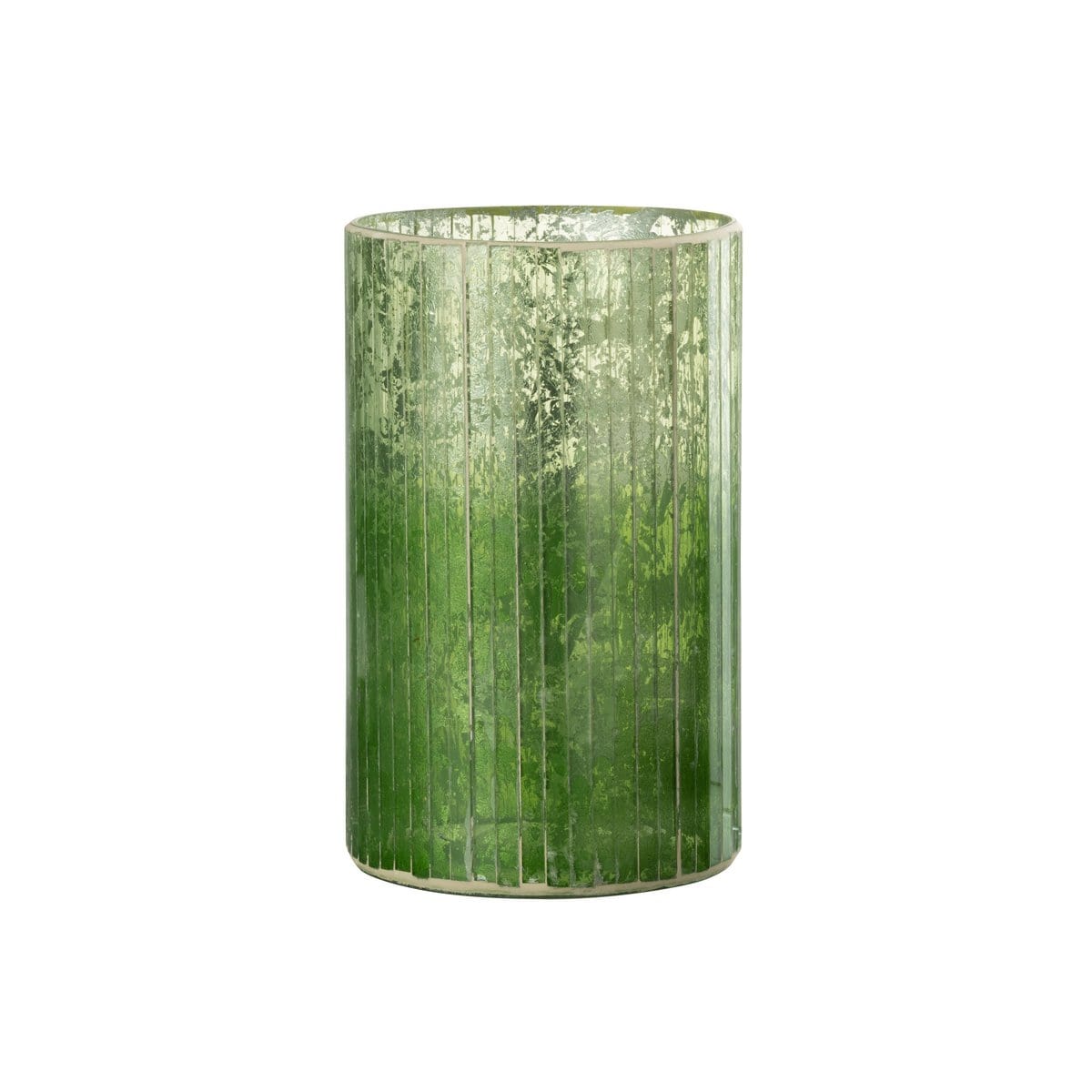 J-Line J-Line windlicht Strepen - glas - groen - large
