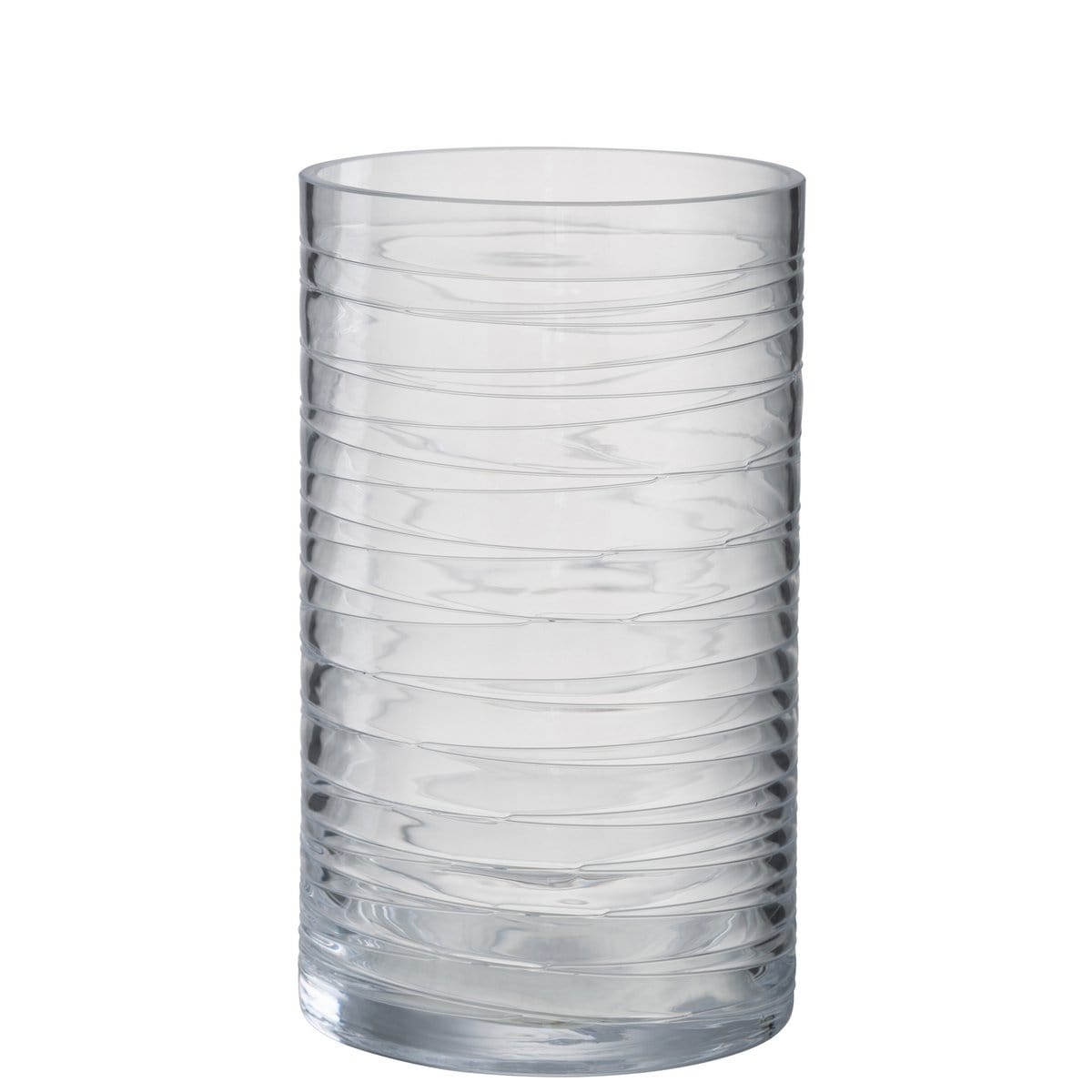 J-Line J-Line windlicht Strepen - kaarshouder - glas - transparant - large