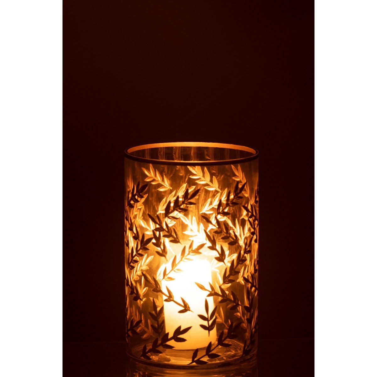 J-Line J-Line windlicht Tarwe - glas - goud/transparant - medium