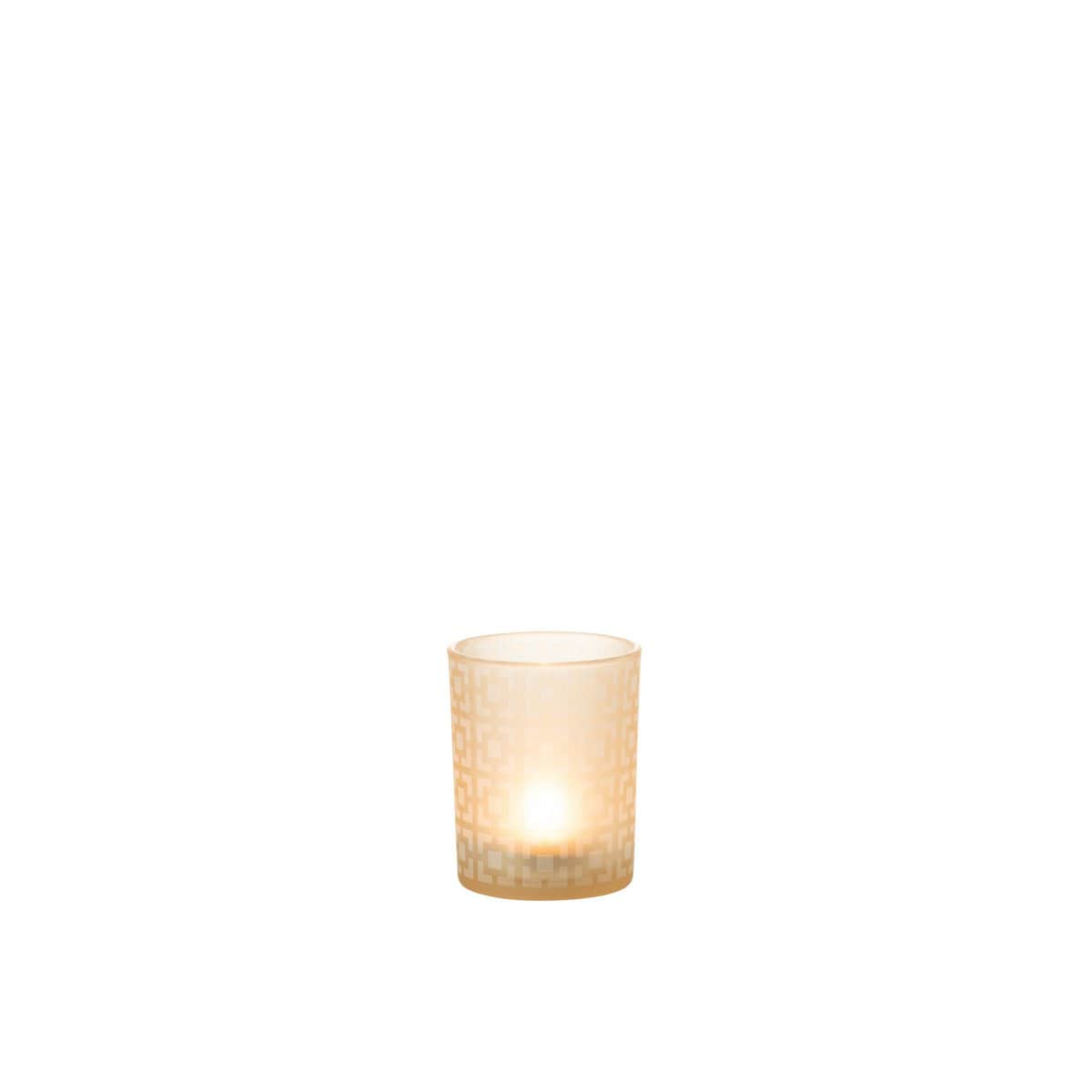 J-Line J-Line windlicht Vierkanten - glas - beige - medium