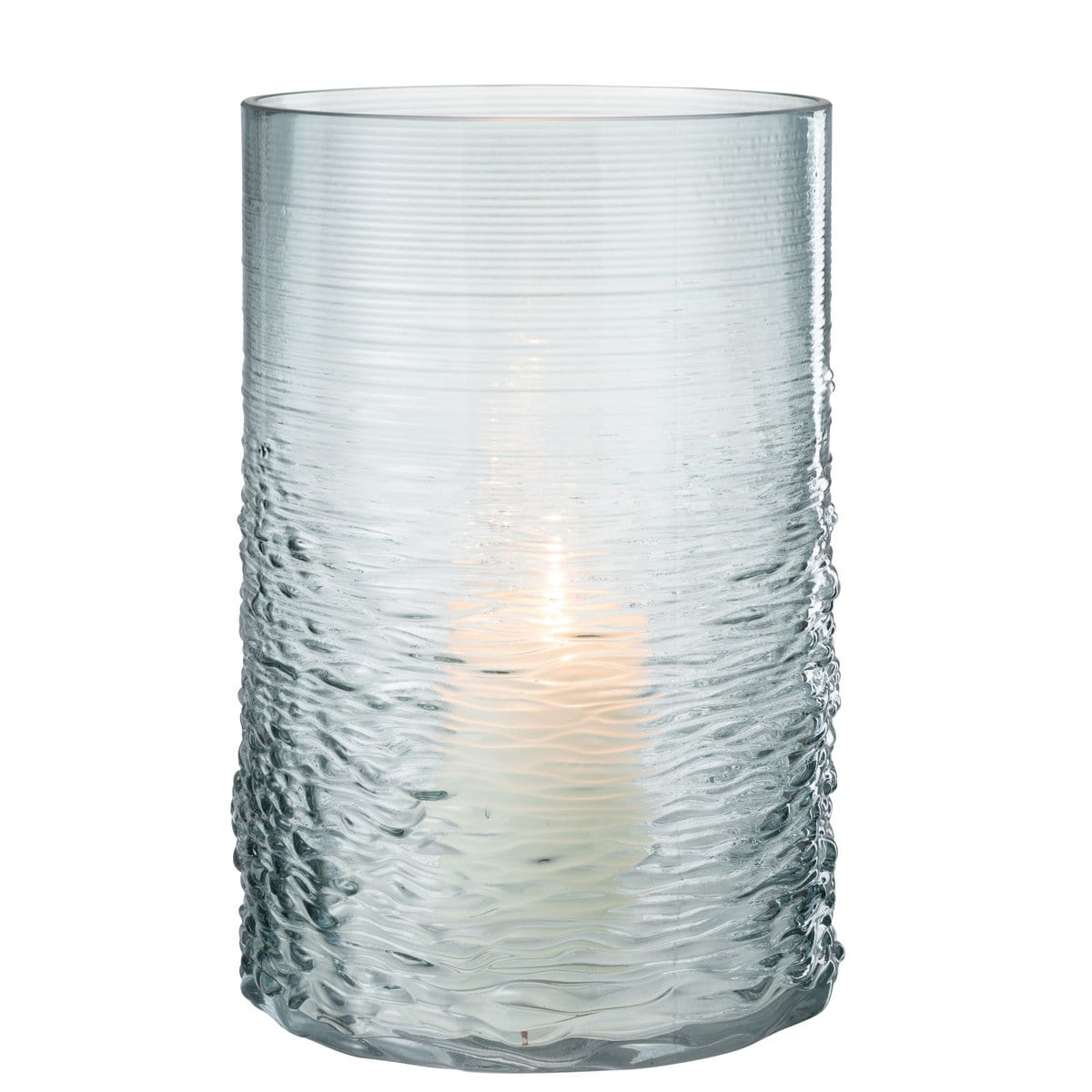 J-Line J-Line windlicht Zee - Kaarsenhouder - glas - blauw - large