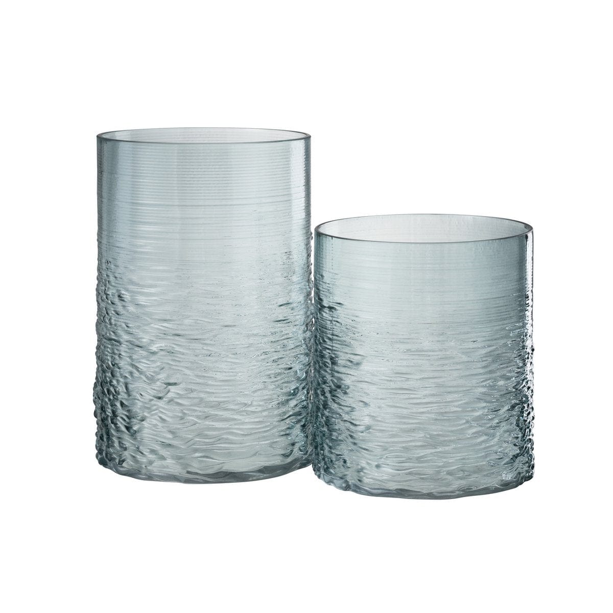 J-Line J-Line windlicht Zee - Kaarsenhouder - glas - blauw - large
