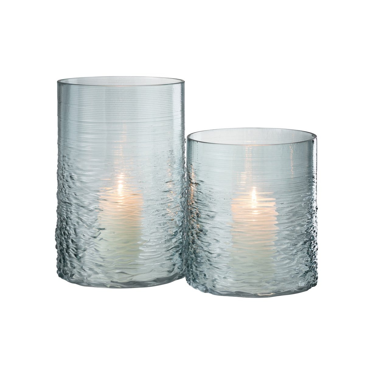 J-Line J-Line windlicht Zee - Kaarsenhouder - glas - blauw - large