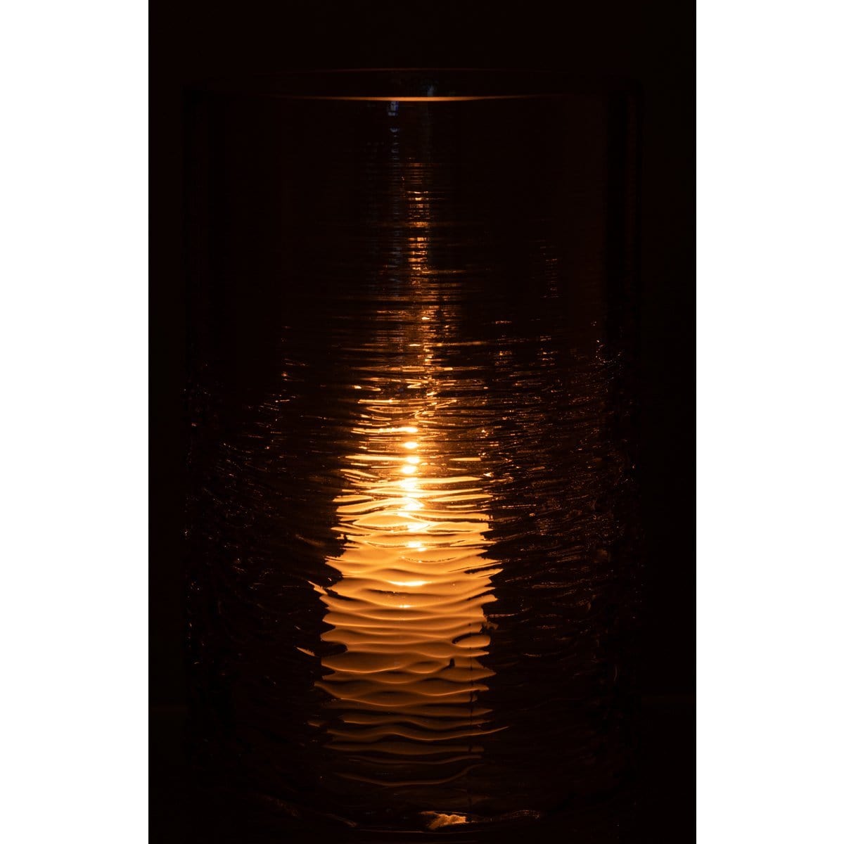 J-Line J-Line windlicht Zee - kaarshouder - glas - grijs - large