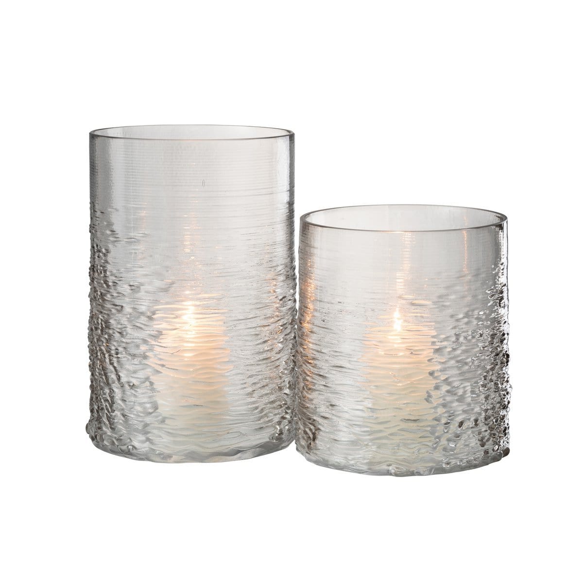 J-Line J-Line windlicht Zee - kaarshouder - glas - grijs - large