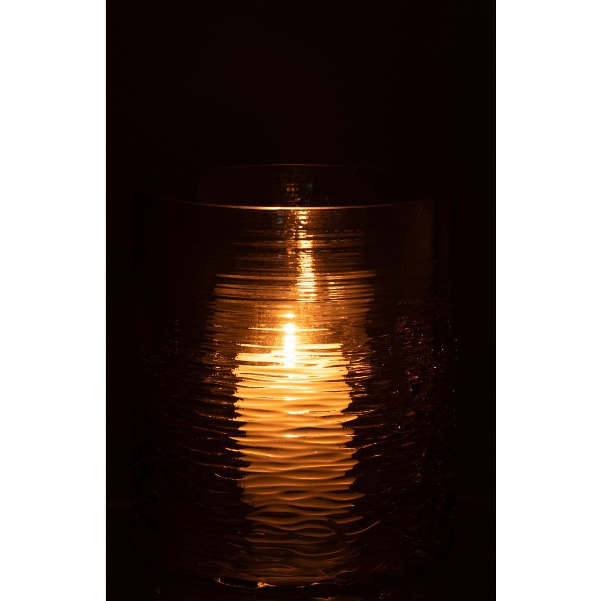 J-Line J-Line windlicht Zee - kaarshouder - glas - grijs - small