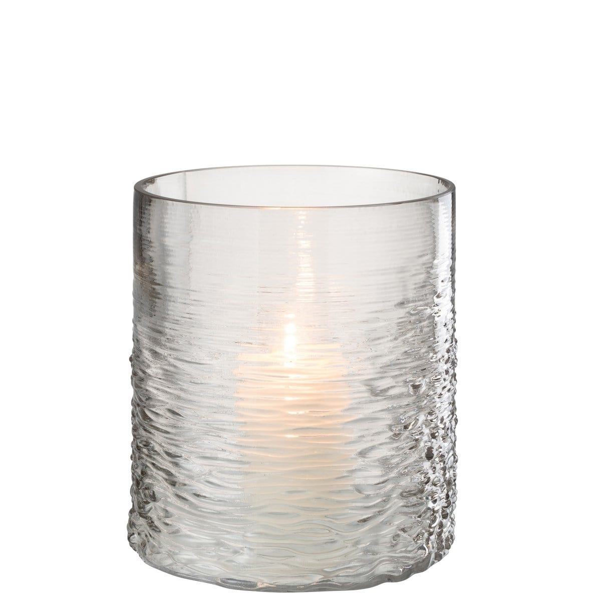 J-Line J-Line windlicht Zee - kaarshouder - glas - grijs - small