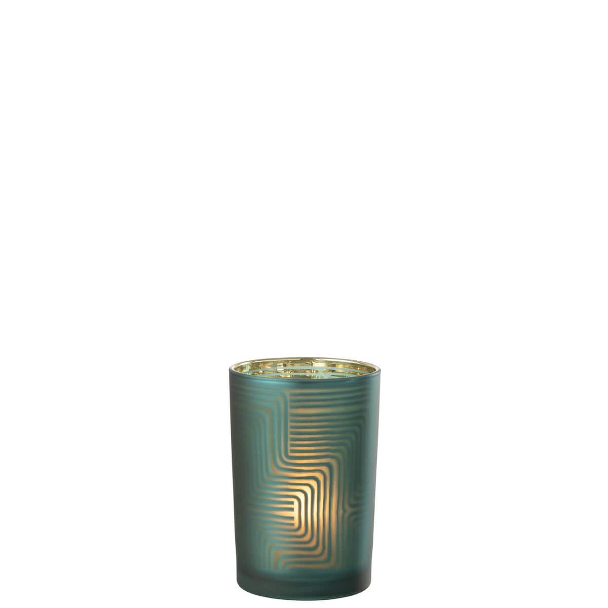 J-Line J-Line windlicht Zigzag - glas - groen - large
