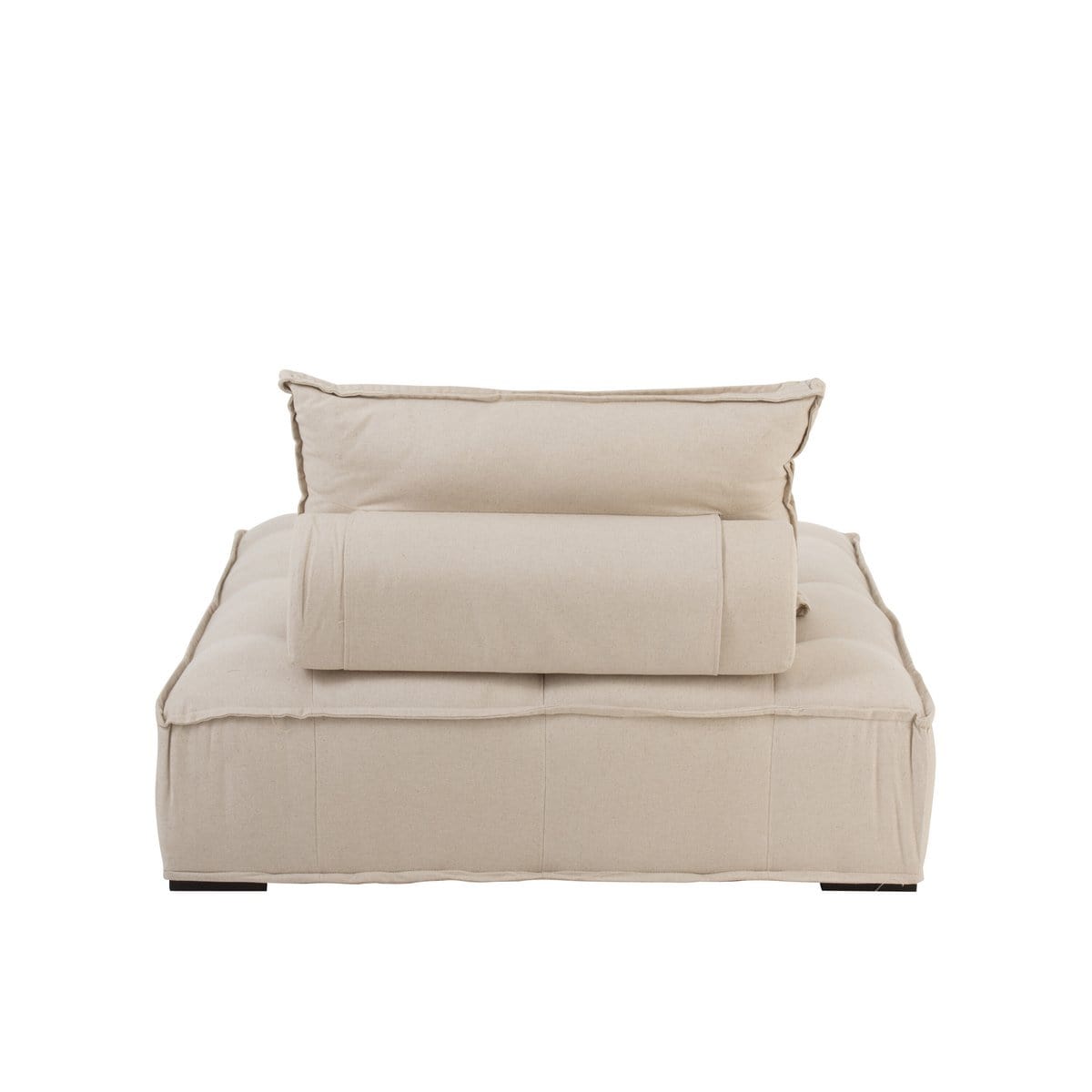 J-Line J-Line Zetel 1 Zit Poef Linnen Beige