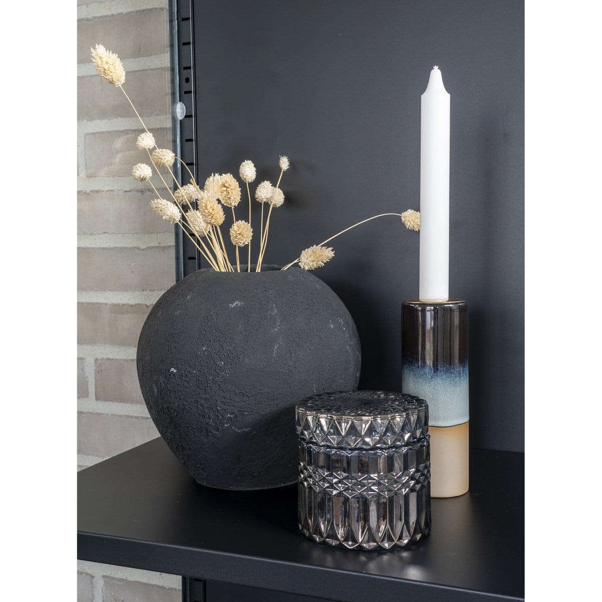 House Nordic ApS Kandelaar van donkerblauw/lichtblauw keramiek