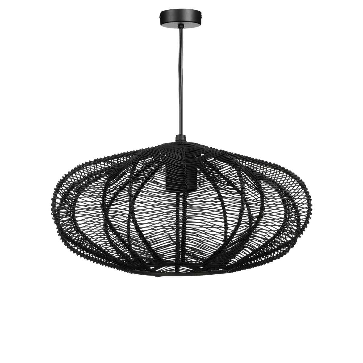 Mica Decorations Kanti Hanglamp - H17 x Ø31 cm - Metaal - Zwart