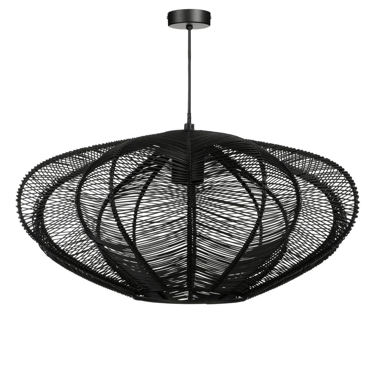 Mica Decorations Kanti Hanglamp - H20 x Ø41 cm - Metaal - Zwart