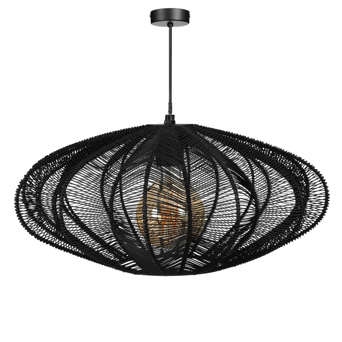 Mica Decorations Kanti Hanglamp - H20 x Ø41 cm - Metaal - Zwart