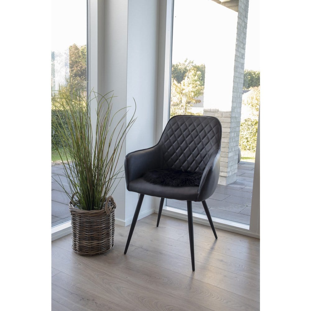 House Nordic ApS Lamsvacht Kunststof - Kunstlamsvacht in zwart Ø35 cm
