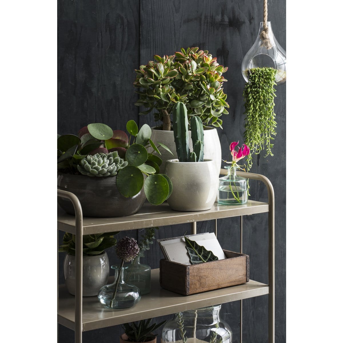 Mica Decorations Lester Bloempot - H35 x Ø38 cm - Terracotta - Lichtgrijs