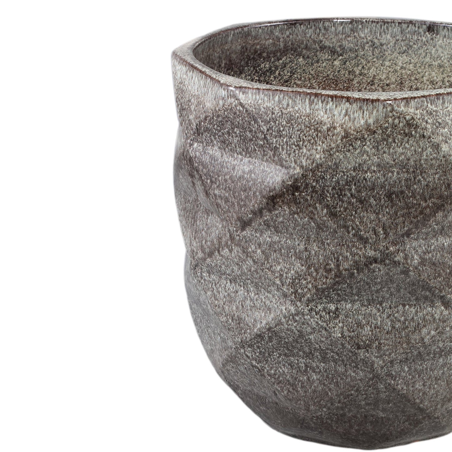 PTMD Lotte Lever geglazuurde keramische pot diamantstructuur SV4