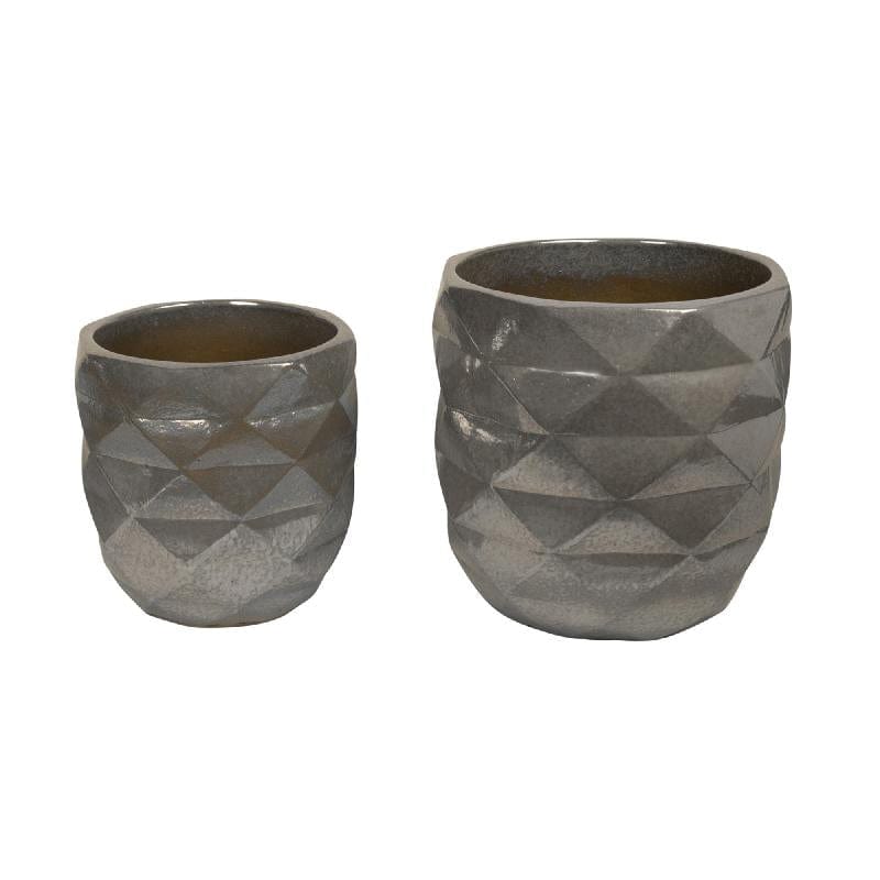 PTMD Lotte Pearl geglazuurde keramische pot diamantstructuur SV2