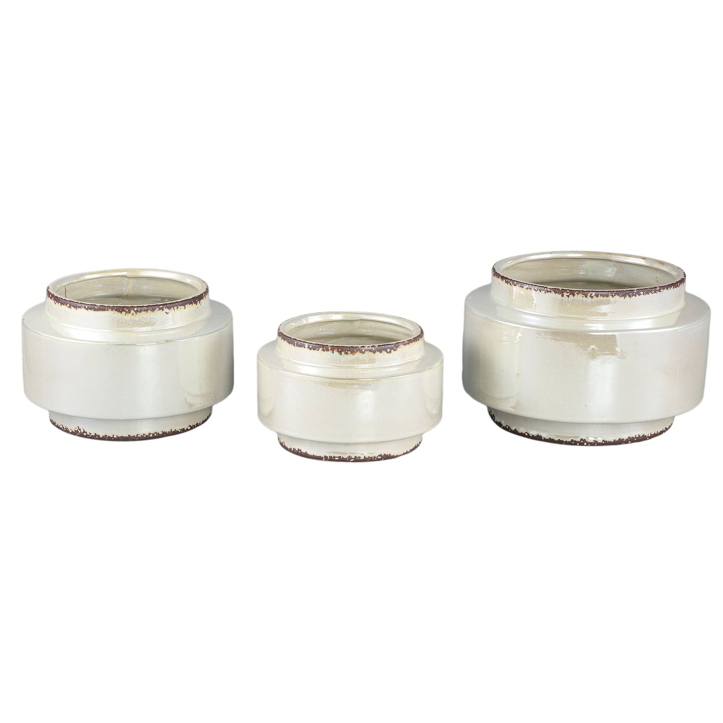 PTMD Melodi Pearl keramiek pot rond glanzend L