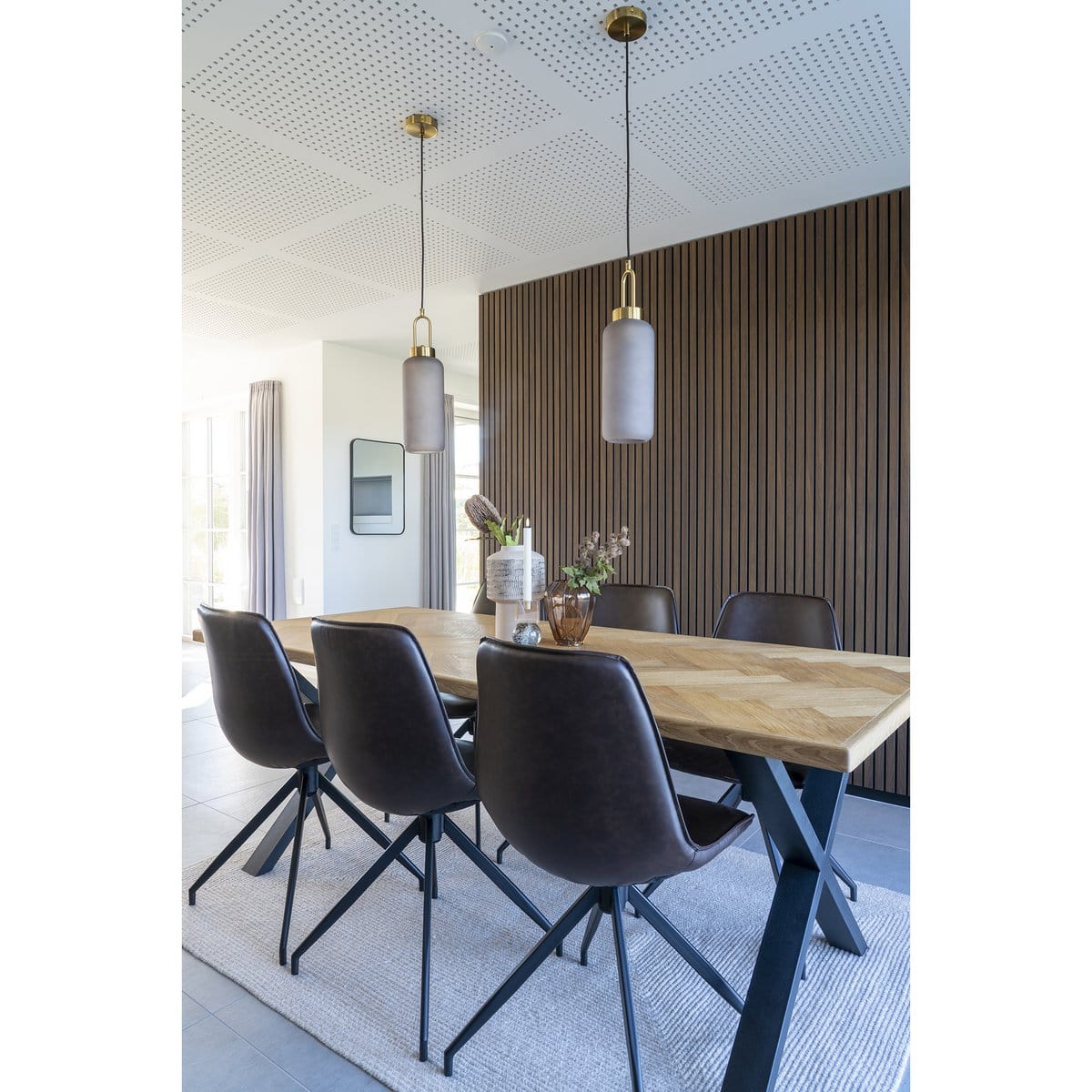 House Nordic ApS Monaco Eetkamerstoel met Draaiknop - Bruin - set van 2