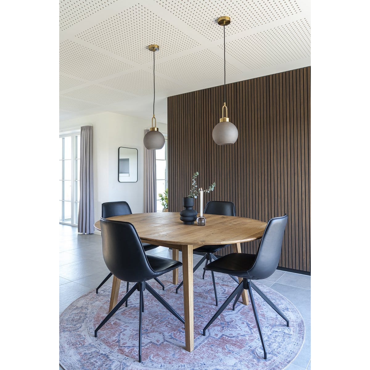 House Nordic ApS Monaco Eetkamerstoel met Draaiknop - Zwart - set van 2
