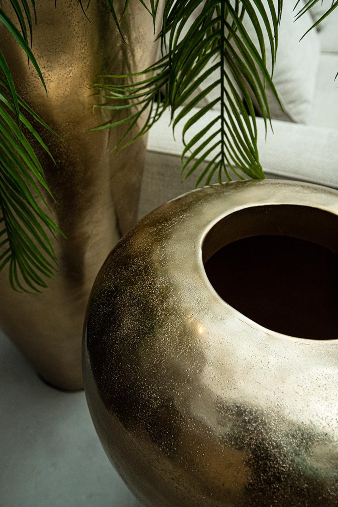 PTMD Mumbay Champagne aluminium pot rond S