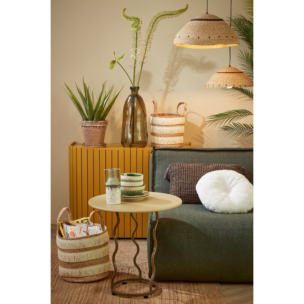 In The Mood Nadine Sierkussen - Ø40 cm - Gerecycled Polyester - Crème