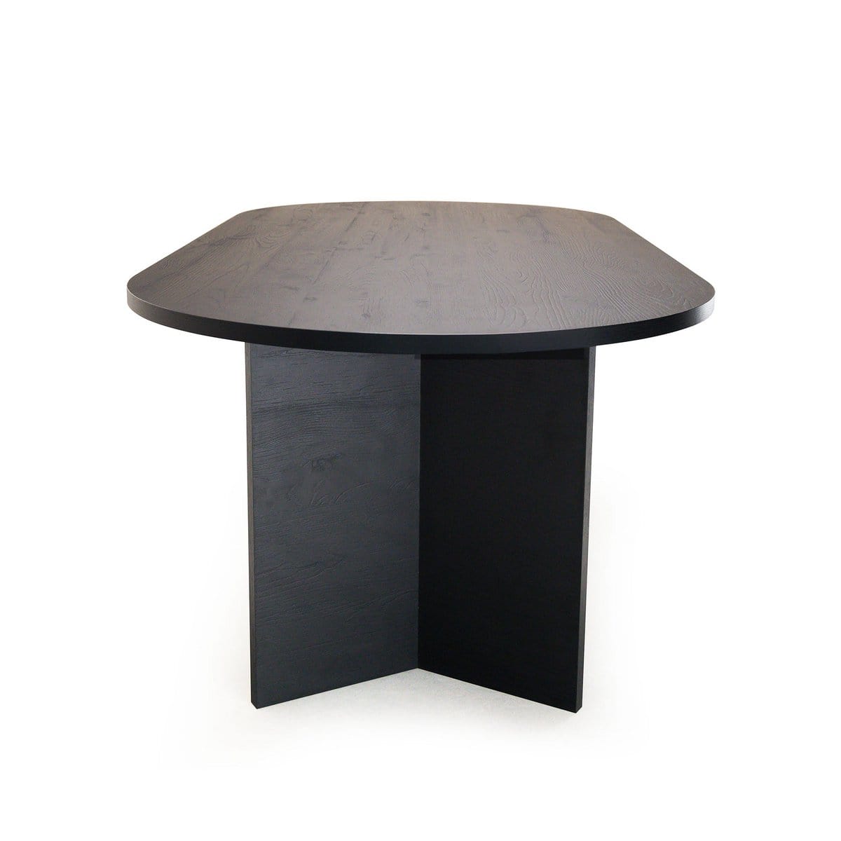 Stalux Ovale Eettafel Nina 200 x 90cm, kleur zwart eiken