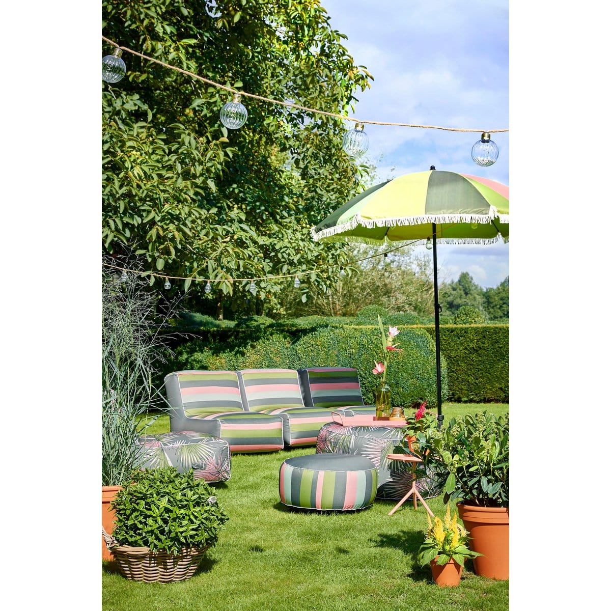 In The Mood Parasol Gestreept - H238 x Ø220 cm - Groen
