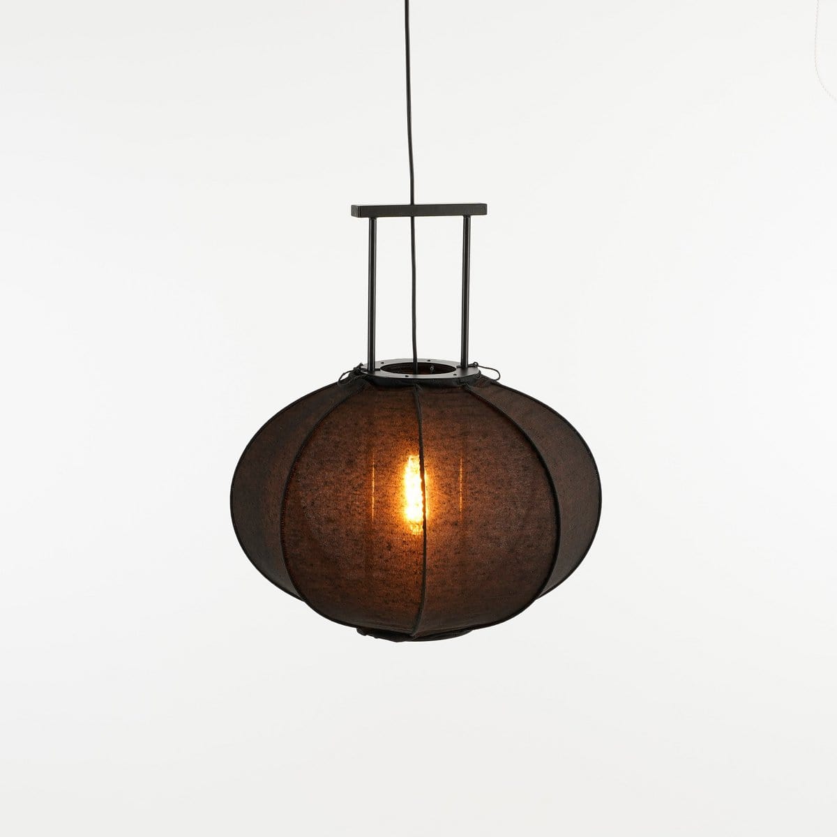 Mica Decorations Pego Hanglamp - H55 x Ø50 cm - Linnen - Zwart