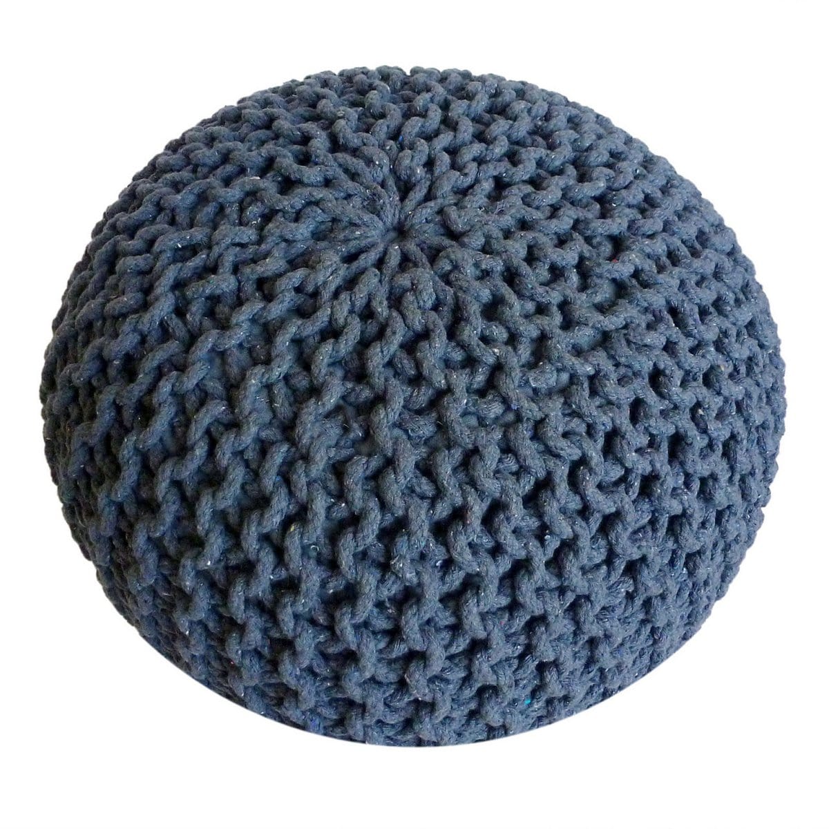 Voglrieder kreatives Wohnen Poef Ø 55 cm gebreide kruk poef vloerkussen grof gebreide look extra hoog hoogte 37 cm