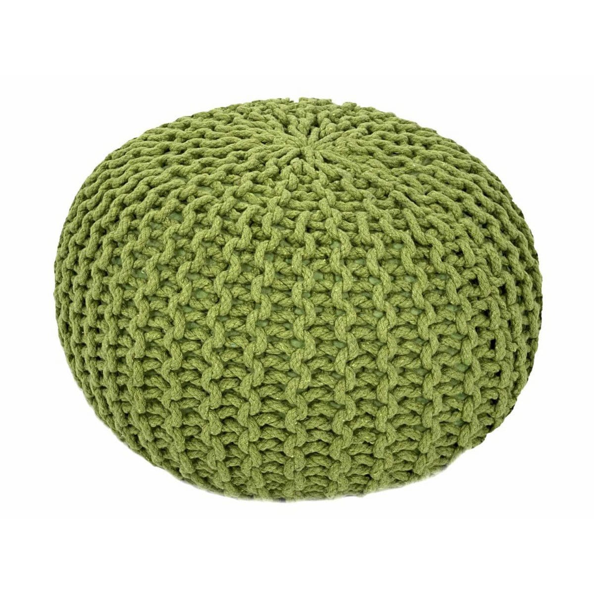 Voglrieder kreatives Wohnen Poef Ø 55 cm gebreide kruk poef vloerkussen grof gebreide look extra hoog hoogte 37 cm