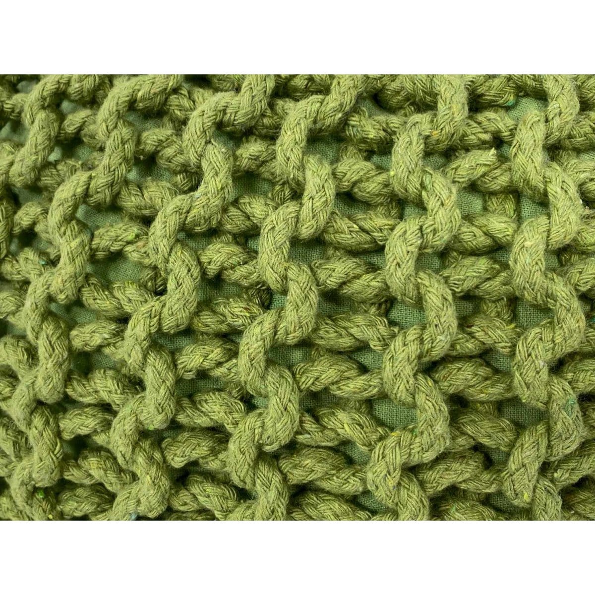 Voglrieder kreatives Wohnen Poef Ø 55 cm gebreide kruk poef vloerkussen grof gebreide look extra hoog hoogte 37 cm