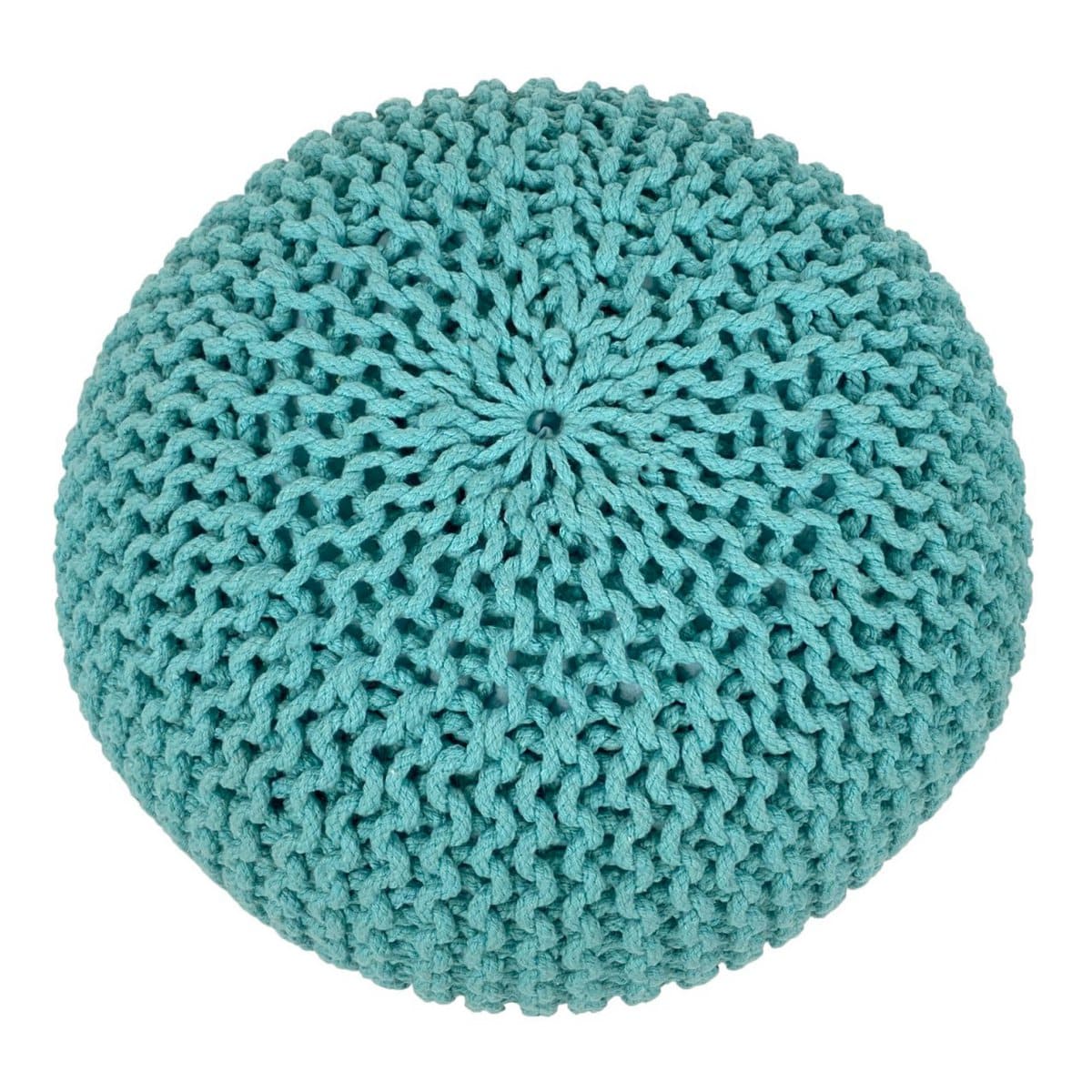 Voglrieder kreatives Wohnen Poef Ø 55 cm gebreide kruk poef vloerkussen grof gebreide look extra hoog hoogte 37 cm